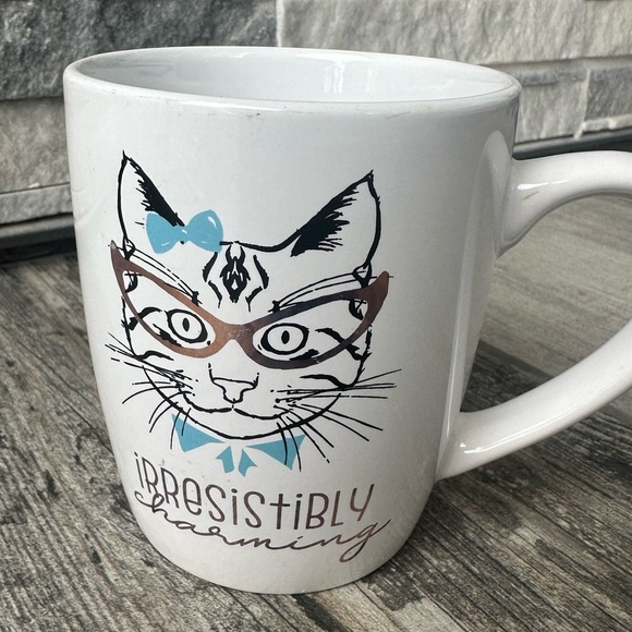 Irresistibly Charming Cat with Glasses  Cat Kitty Tea Coffee Ceramic Mug - Picture 6 of 6